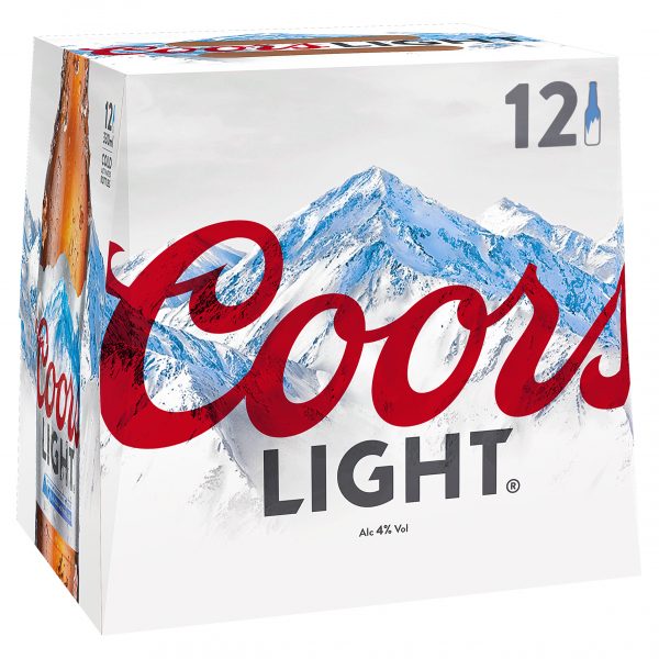 Coors Light Bottle 330ml 12 Pack ABV 4.3%
