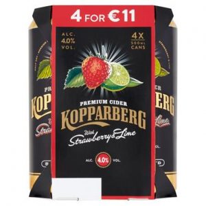 Kopparberg Strawberry and Lime 500ml 4 Pack Can